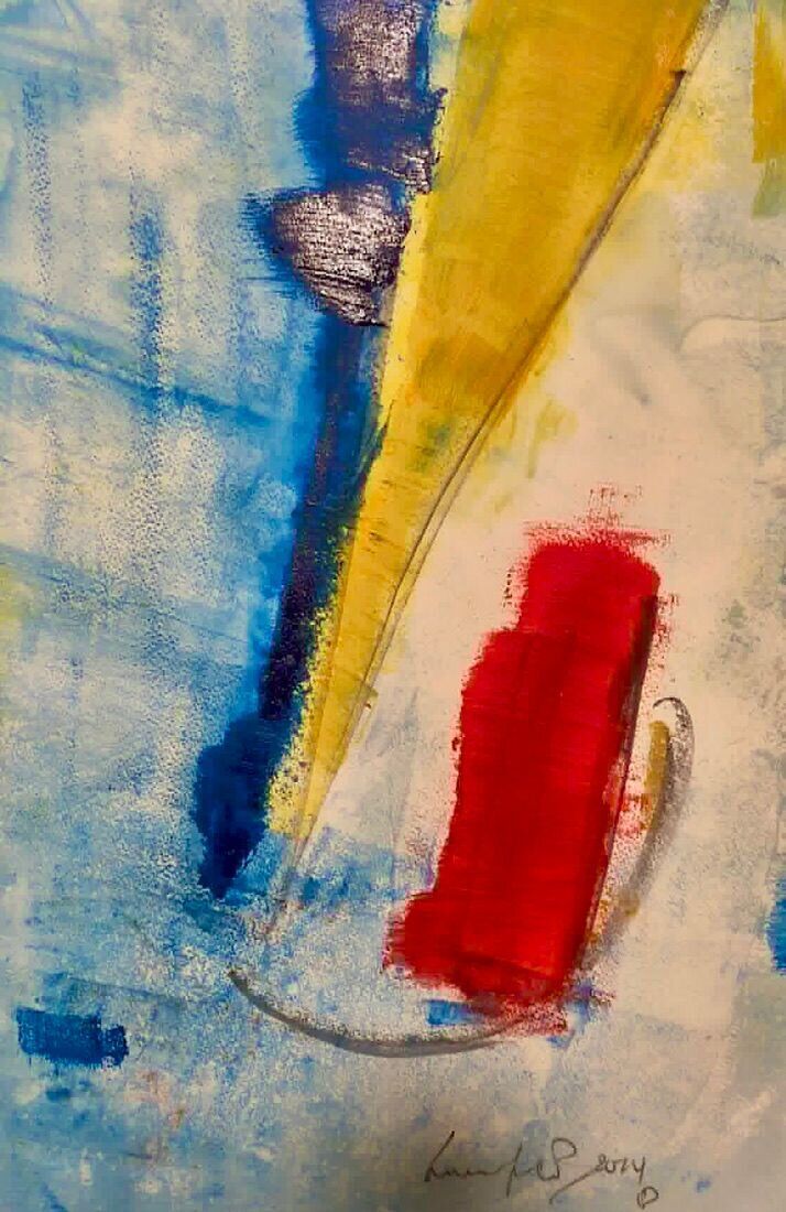 Senoplia, acrylic and mixed media on paper, by Ludolf Grollé